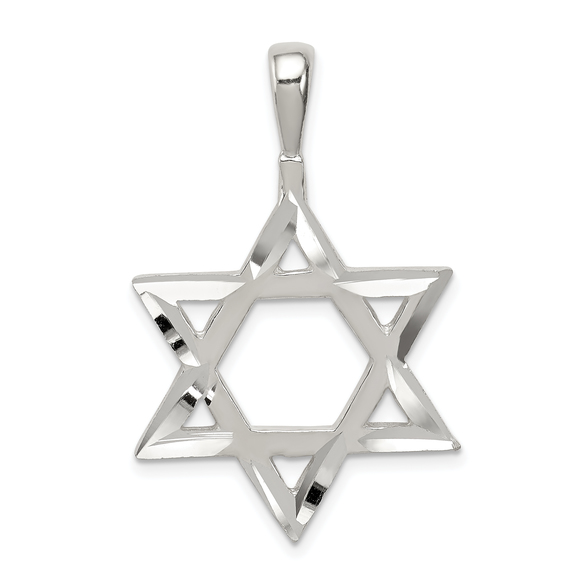 Sterling Silver Star of David Charm - Picture 1 of 4